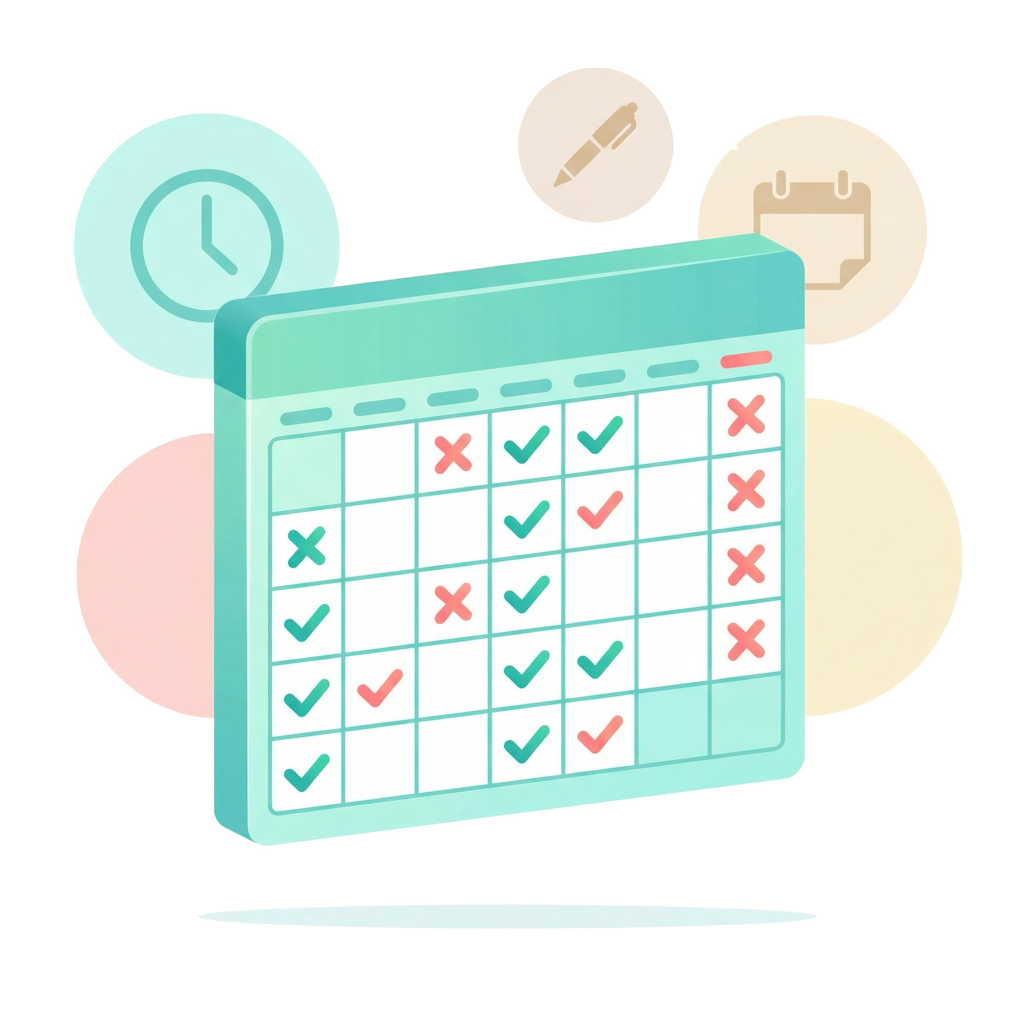 Grafische Darstellung eines Terminplans für Reinigungsleistungen